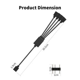 upHere 1-to-4 ARGB Splitter Cable, ARGB Cable, 5V 3 Pin Addressable RGB Extension Cable ARGB LED Sync Cable for Computer Chassis CPU Cooler and 5V ARGB Fan (2 Pack)