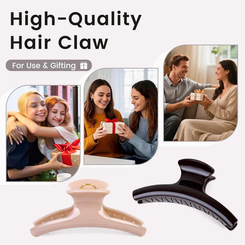 Extra Large Claw Clips for Thick Hair, Non-Slip Jaw Clips