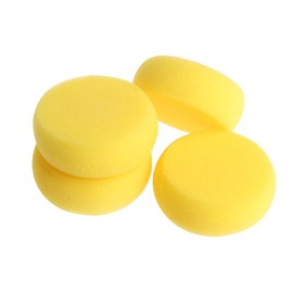 Ruwado 6 Pcs Yellow Painting Sponge Foam Round 2.9 Inch Synthetic Artist Watercolor Sponges for Craft Art Project Clay Cleaning Synthetic Painting Ceramic Wall