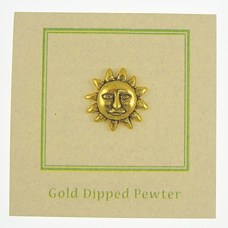 Jim Clift Design Sun Face Gold Lapel Pin - 1