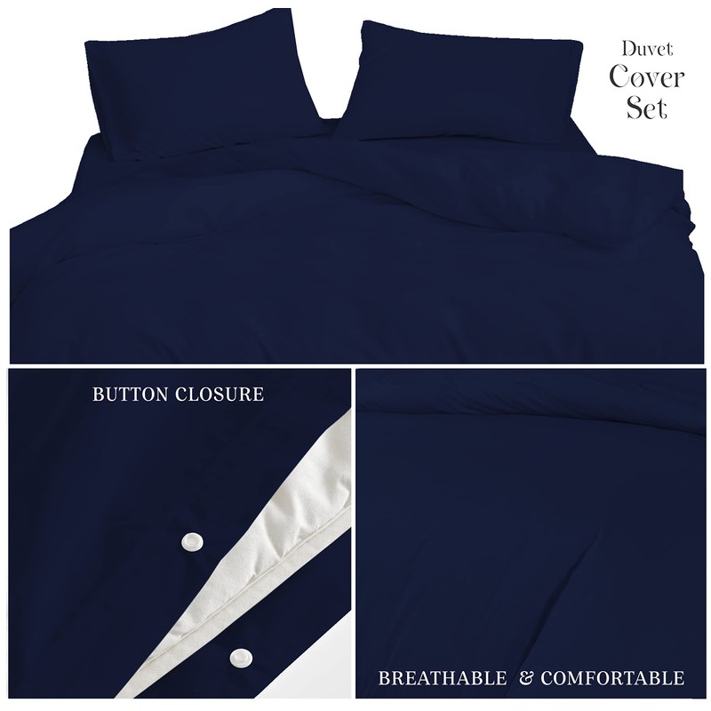 Sapphire Collection Plain Duvet Cover With Pillow Case Non Iron