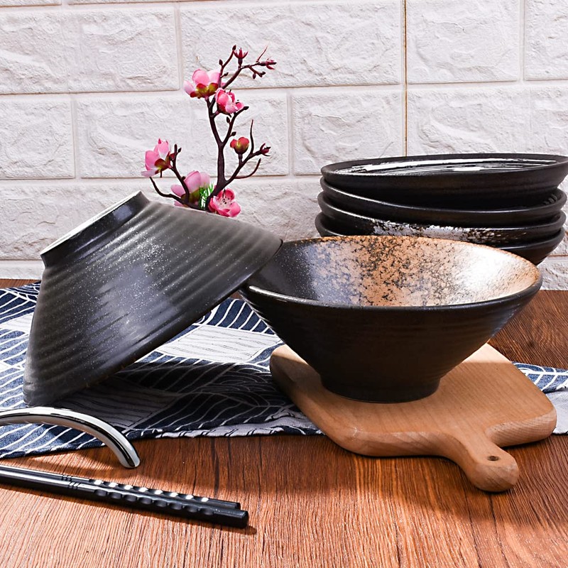 Cerficer 32 Oz Japanese Ramen Bowl Set of 2 Ceramic