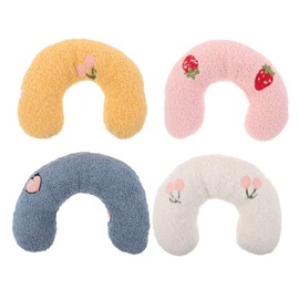 Abaodam 4pcs U Shaped Cat Neck Pillows Thick Cotton Filled Soft Plush Calming Bed for Indoor Cats and Small Dogs Scratch Resistant