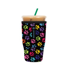 Sok It JavaSok Iced Coffee & Cold Soda Insulated Neoprene Cup Sleeve (Pawsitive Vibes, Large: 30-32oz)