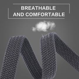 Girl Braided Woven Stretch Belt - Golf Softball Elastic Belt Canvas Casual Belt for Kids Aged 4-18 Years (Beige 35.5in)