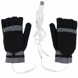 USB Heated Gloves for Men Women Winter Warm Laptop Gloves Full Half Hands Heated Fingerless Gloves Washable Design