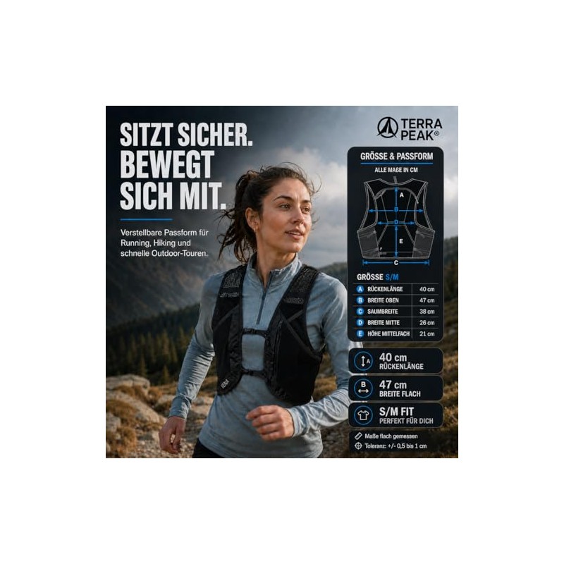 Terra Peak® VENA Running Vest 500 ml Water Bottle -