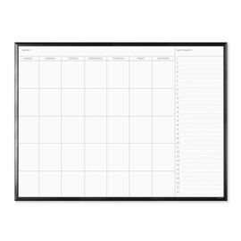 U Brands Magnetic Dry Erase Calendar Board, 47 x 35 Inches, Black Aluminum Frame (2900U00-01)