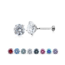 WIC Alloy Moissanite Earrings - WIC Titanium Alloy F136 Moissanite Diamond All-Purpose Ear Piercing Ear Studs 2ct