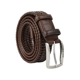 Police Genuine Leather Elastic Braided Belt for Men, Comfortable and Shortened, 3.5 cm High, Moro Head 06, 125 (Taglia 52-56), Moro Head 06, 125 (Taglia 52-56), Moro Head 06, 125 (Taglia 52-56)