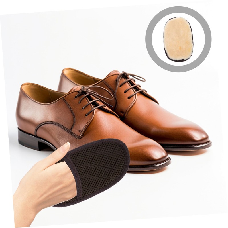 Ipetboom 4pcs Shoe Polishing Mitt Soft Imitation Buffing Brush for