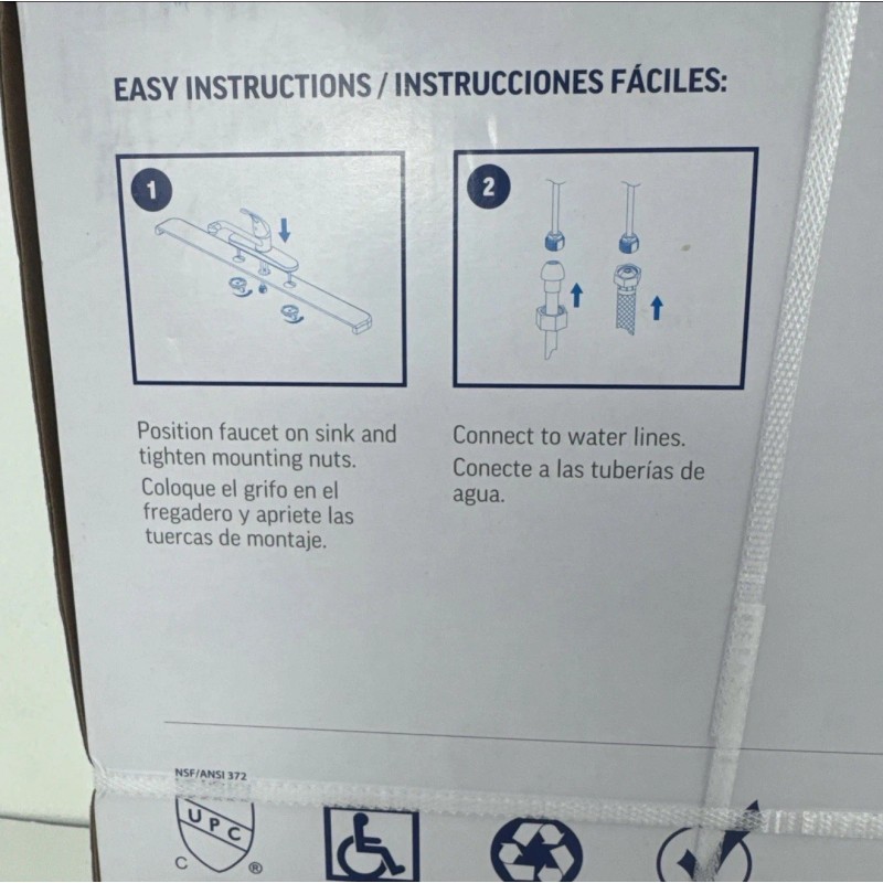 Project Source Wakebridge Chrome Single Handle Low-arc Kitchen Faucet -NEW-