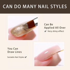 SMAILXIIYUE Gold Glitter Gel Nail Polish Sparkle light gold Glitter Color Gel Nail Polish Soak Off UV LED Nail Lamp Gel Polish Nail Art Manicure Salon DIY Home (Gold, S)