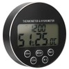 Multifunctional Kitchen Digital Timer Thermometer Hygrometer Black for Household Use