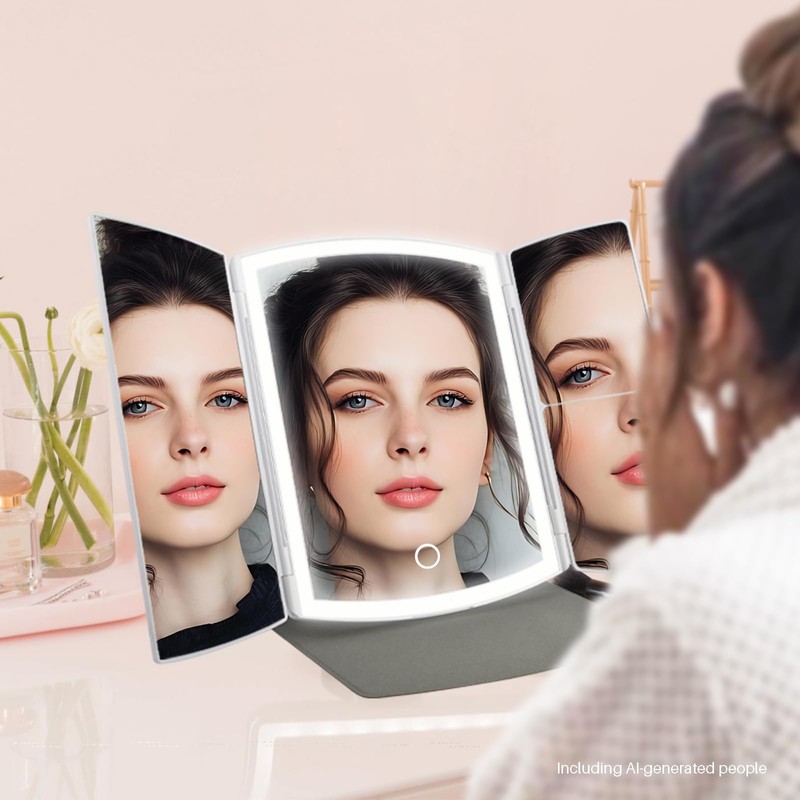 Makeup Mirror,Vanity Mirror with Lights,2X/5X,White