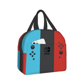 Game Lunch Bag for Women Men, Gamepad Insulated Reusable Lunch Tote Bag, Large Capacity Lunch Box for Work, Leakproof Cooler Lunch Bag for Office Picnic Travel