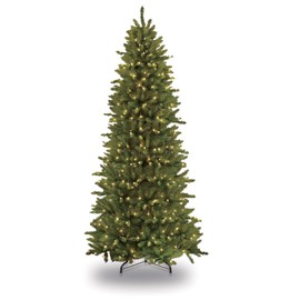 Puleo International 4.5 Foot Pre-Lit Slim Fraser Fir Artificial Christmas Tree with 150 UL-Listed Clear Lights, Green