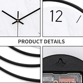 Decorative Wall Clock,Silent Non-Ticking Quality Quartz Movement Battery Operated,Large Wall Clocks for Living Room Kitchen Home Bathroom Bedroom Wall Decor,16x16inch,White