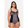 Ulla Popken Ladies Plus Size Plus Size Shaping Bodysuit Houndstooth