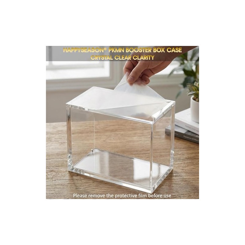 Happyseason Booster Box Acrylic Case, Magnetic Stacking Design, Rounded Edges,