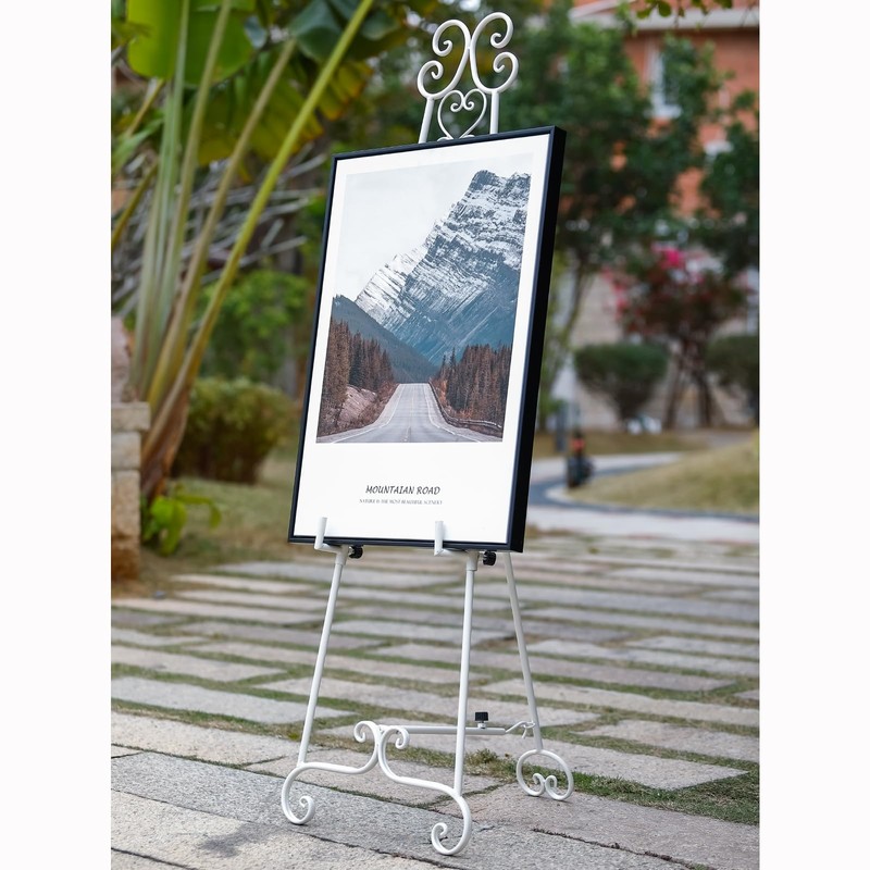 Metal Free Standing Adjustable Display Stand Scroll Easel with Chain
