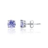 925 Sterling Silver 6MM Round Tanzanite Color CZ Birthstone Solitaire