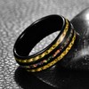 CHALAIR 8mm Rings with Yellow Carbon Fiber and Crushed Opal