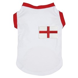 Petitebelle England Flags Puppy Dog Shirt (White, Medium)