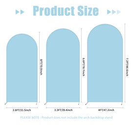 GEWONELIFE 6FT Arch Backdrop Cover,Blue Double-Sided Spandex Fitted Arch Stand Covers Round Top Chiara Arch Backdrop Stands Cover for Gender Reveal Birthday Party Baby Shower Banquet Decoration