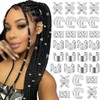 【DERRON】ヘアビーズ 40 個セット ヘアアクセサリー ダンス ヘアブレイドリング 髪飾り 多種類 編み込み用 金具