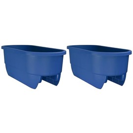 Apollo Exports International 4", 6" or Dual Deck Railer Planter, Blue, Pack of 2