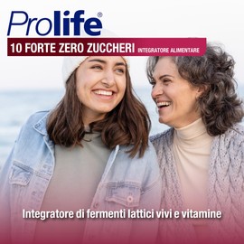 Prolife - 10 Forte, Integratore con 10 Miliardi di Probiotici per Flaconcino, Senza Zuccheri, Contiene Stevia, 10 Flaconcini da 8 ml
