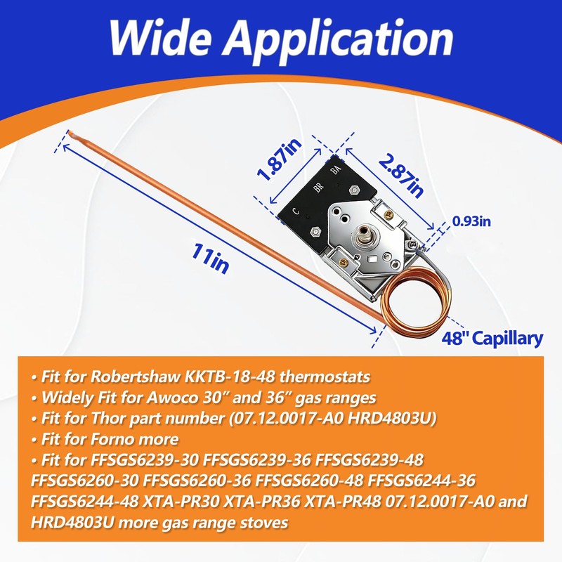 KKTB-18-48 Oven Thermostat Fit for Robertshaw KKTB-18-48