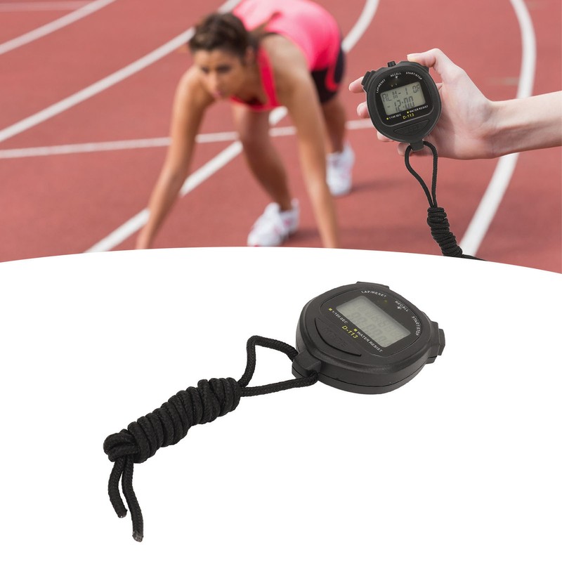 Digital Stopwatch 60 Lap Memory Split Sport Timer Waterproof with
