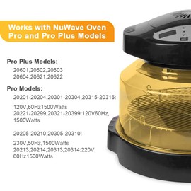 Replacement Power Dome for Nuwave Ovens Pro Plus and Elite, Advanced Amber thermoplastic, Heat and Impact Resistant, Easy to Clean Oven Dome Replacements