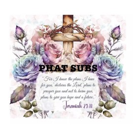 Unbranded 20oz Sublimation Tumbler Wrap Jeremiah 29:11 Cross Ready to Press Heat Transfer