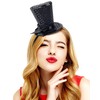 Mini Top Hat on Headband Sequin Black