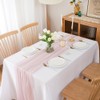 Chuqing Chiffon Table Runner, Pink, Thin Decorative Fabric, 70 x