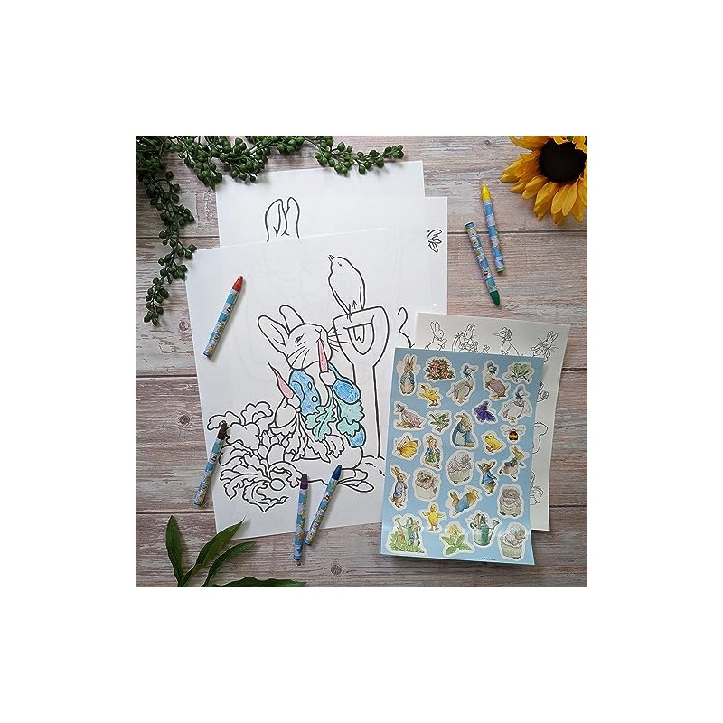 Robert Frederick Children's Colouring Set with Crayons and Stickers, Multicoloured,