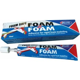 DELUXE MATERIALS AD34 Foam 2 Foam, Clear, High Tack Glue 50ml: EPO, EPS, Wood