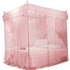 Luxury Princess 3 Side Openings Post Bed Curtain Canopy Netting