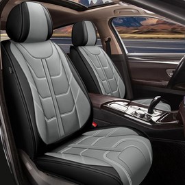 TTX Car Seat Covers Full Set Fit for Ford Maverick 2022 2023 2024 2025 Waterproof Leather 5 Seat Covers Automotive Seat Cushion Seat Protectors with Airbag Compatible (Gray)