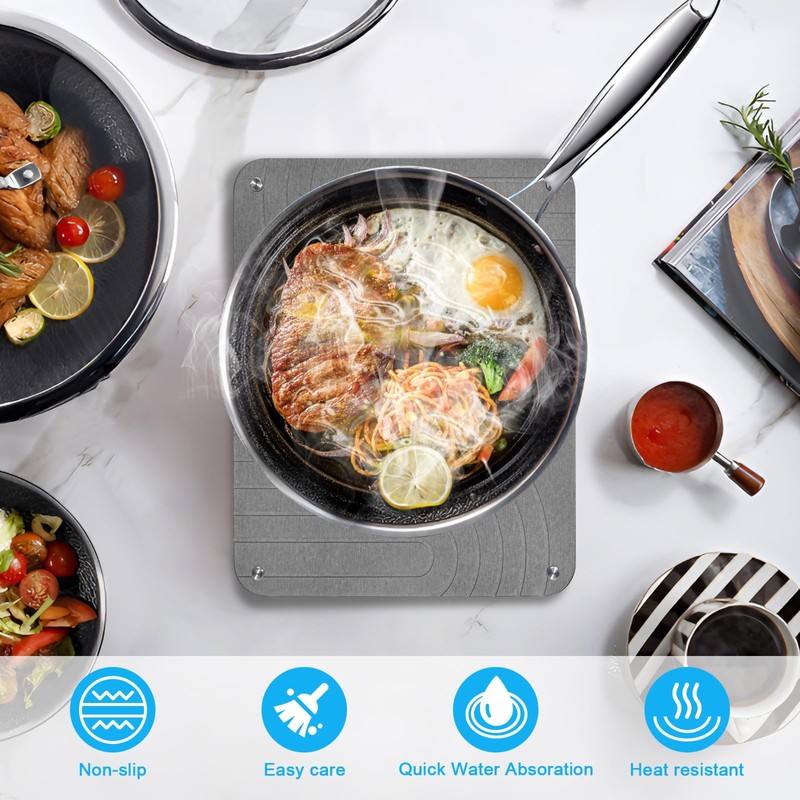 3Pcs Nesting Stone Drying Mat for Kitchen Counter, Quick Drying