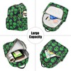 Yasala Women Fashion Backpack Green Aliens Face Sturdy Daily Bag