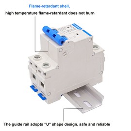 smseace Miniature Circuit Breaker Low Voltage AC 6A 400V, 2 Poles AC Disconnect Switch C6 DIN Rail Mount Used to Protect Circuit Equipment