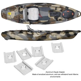 YakAttack FeelFree UniTrack Aluminum Kayak Adapter, 6 Pack, Adapter Plates Only (AAP-1012-6), High Compatibility with FeelFree Kayaks, Johnny Boats, and 3 Waters Kayaks, Durable