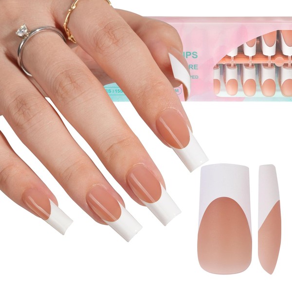 Misssix French Gel Nail Tips, 240Pcs French Tip Press on