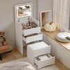 Timechee Vanity with Mirror and Lights, Small Foldable Cute Make