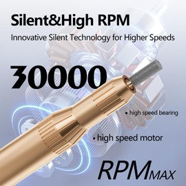 CBVCBV Electric Nail Drill Professional Machine Efile Manicure Pedicure Tools Portable File for Acrylic Gel Dip Powder Nails Salon Use Manicure Pedicure Nail Supplies (Gold)