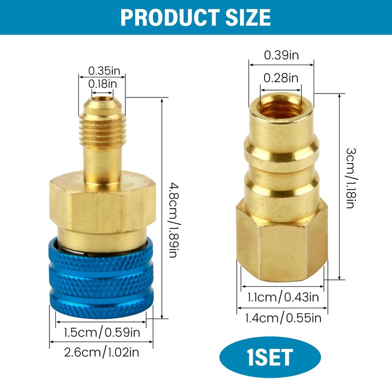 R1234YF to R134A Low Side Quick Coupling, R1234YF Low Side